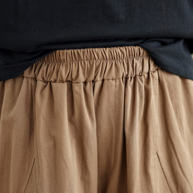 Tactile Cotton Cropped Wide-Leg Meditation Pants