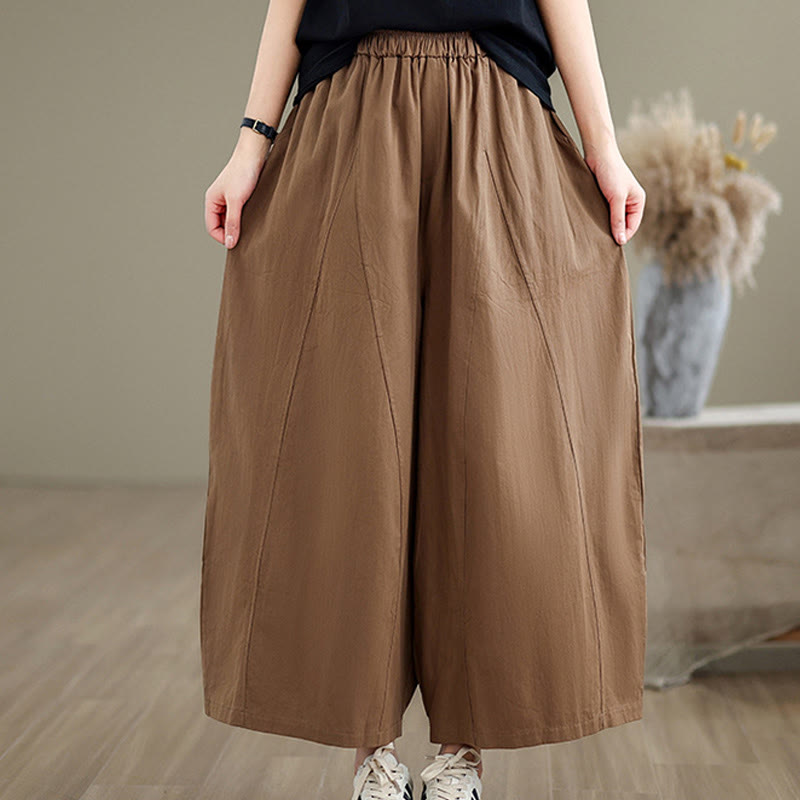 Tactile Cotton Cropped Wide-Leg Meditation Pants