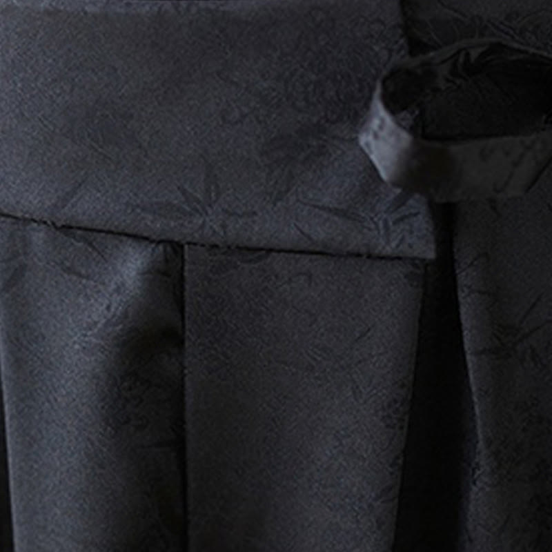 Casual Jacquard Lace-up Cotton Women's Wide Leg Pants With Pockets