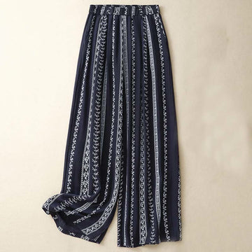 Cotton Linen Linear Wide-Leg Grounding Meditation Pants