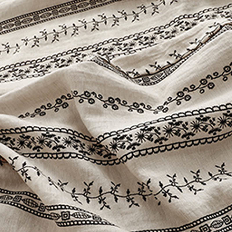 Cotton Linen Linear Wide-Leg Grounding Meditation Pants