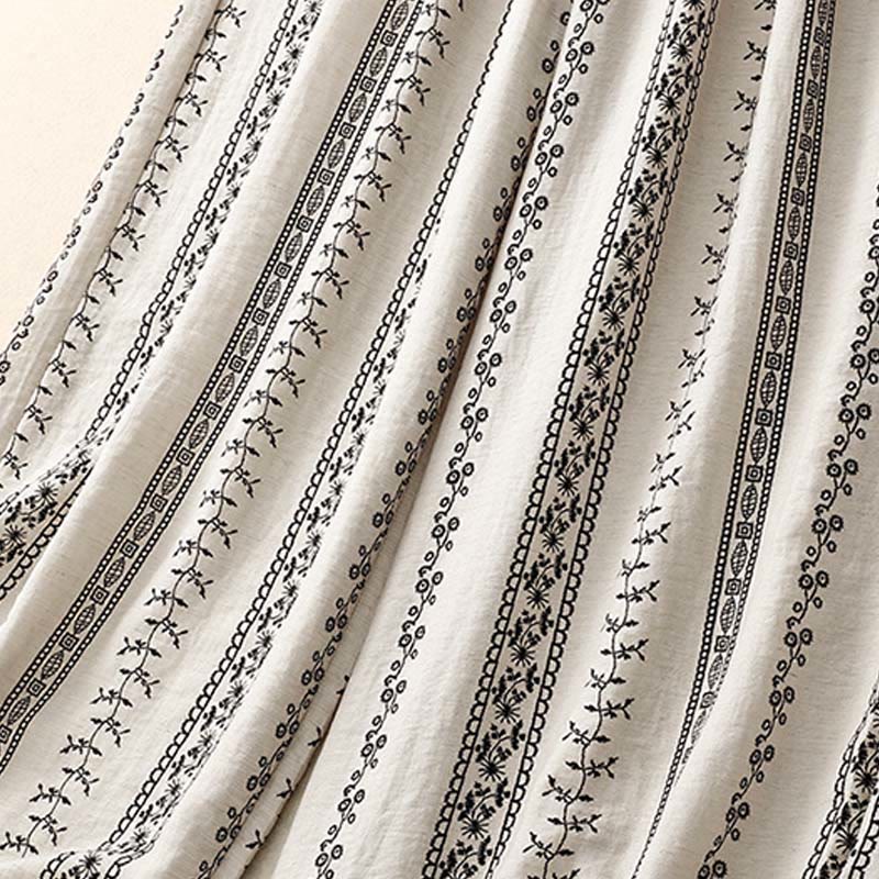 Cotton Linen Linear Wide-Leg Grounding Meditation Pants