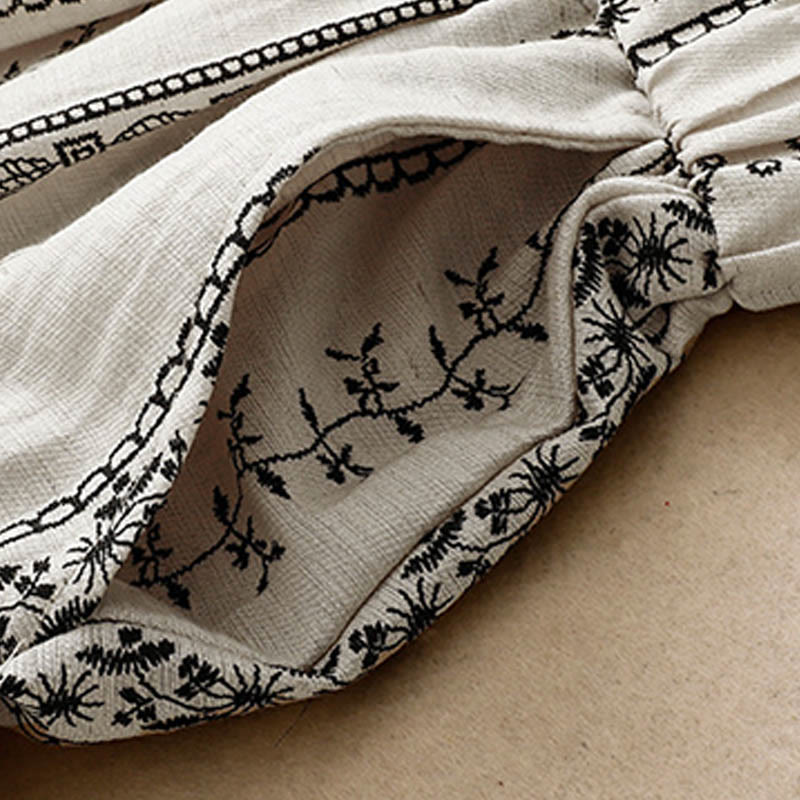 Cotton Linen Linear Wide-Leg Grounding Meditation Pants