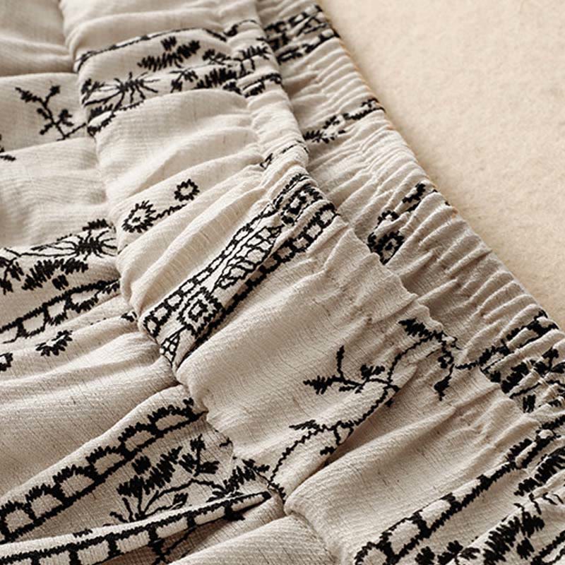 Cotton Linen Linear Wide-Leg Grounding Meditation Pants