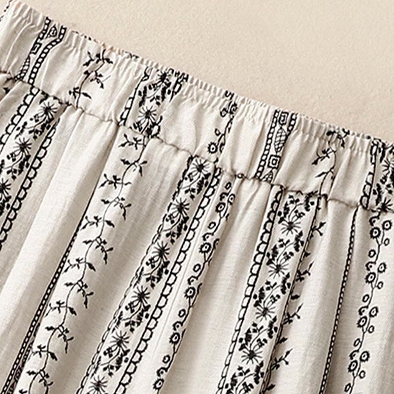 Cotton Linen Linear Wide-Leg Grounding Meditation Pants