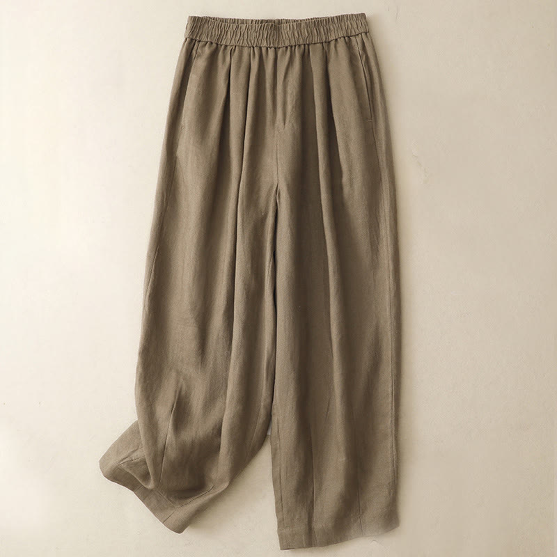 Breathable Cotton Linen Tapered Meditation Harem Pants