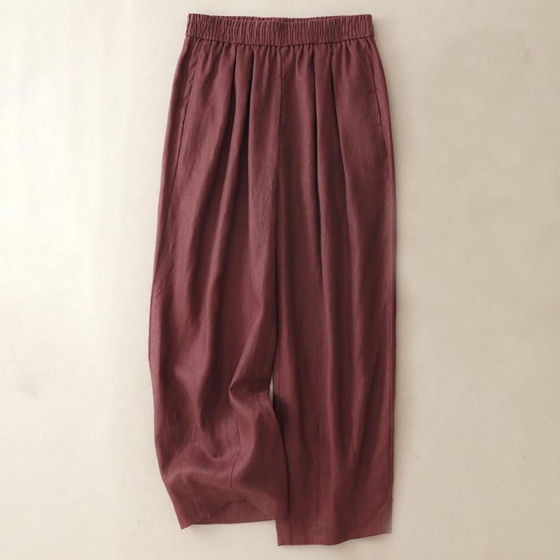 Breathable Cotton Linen Tapered Meditation Harem Pants