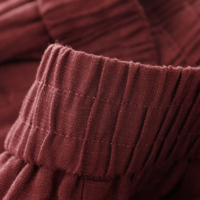 Breathable Cotton Linen Tapered Meditation Harem Pants