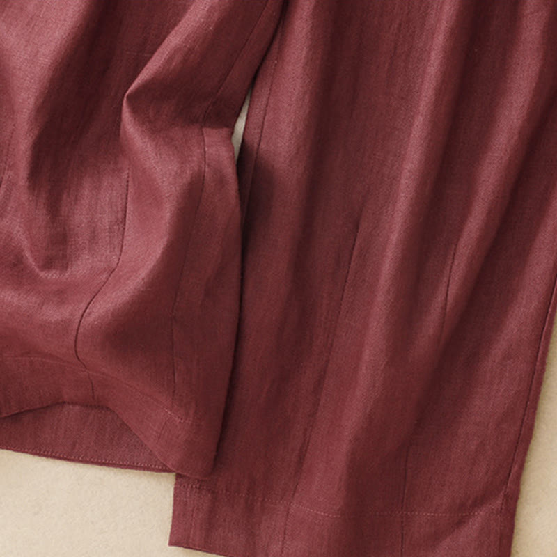 Breathable Cotton Linen Tapered Meditation Harem Pants