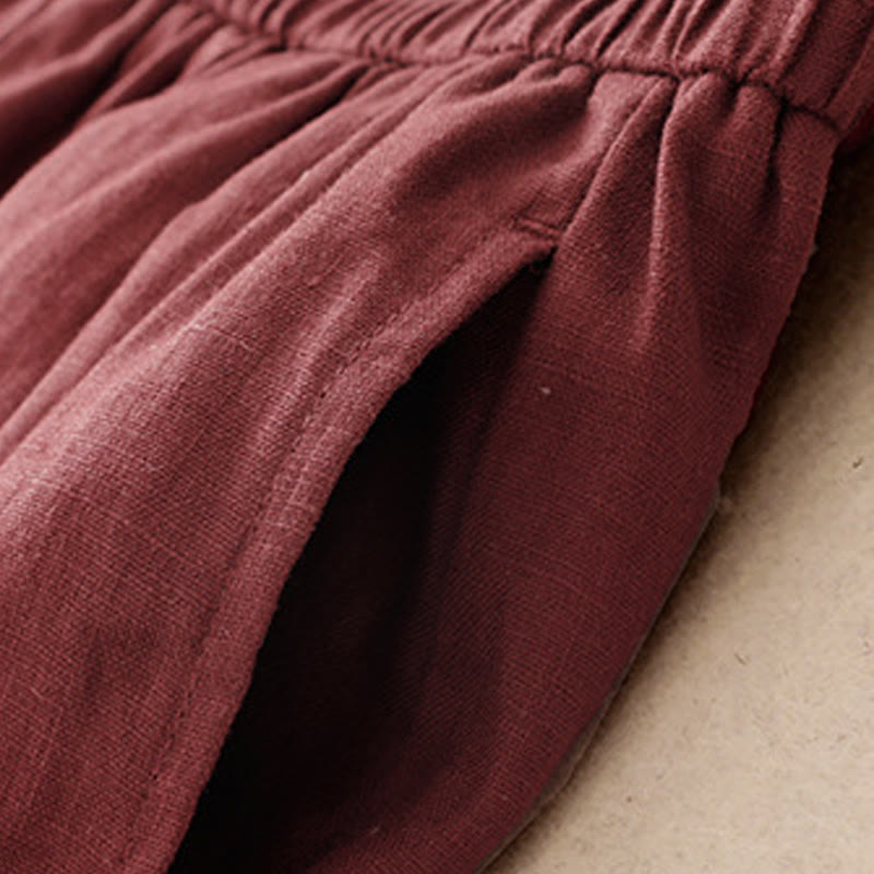 Breathable Cotton Linen Tapered Meditation Harem Pants