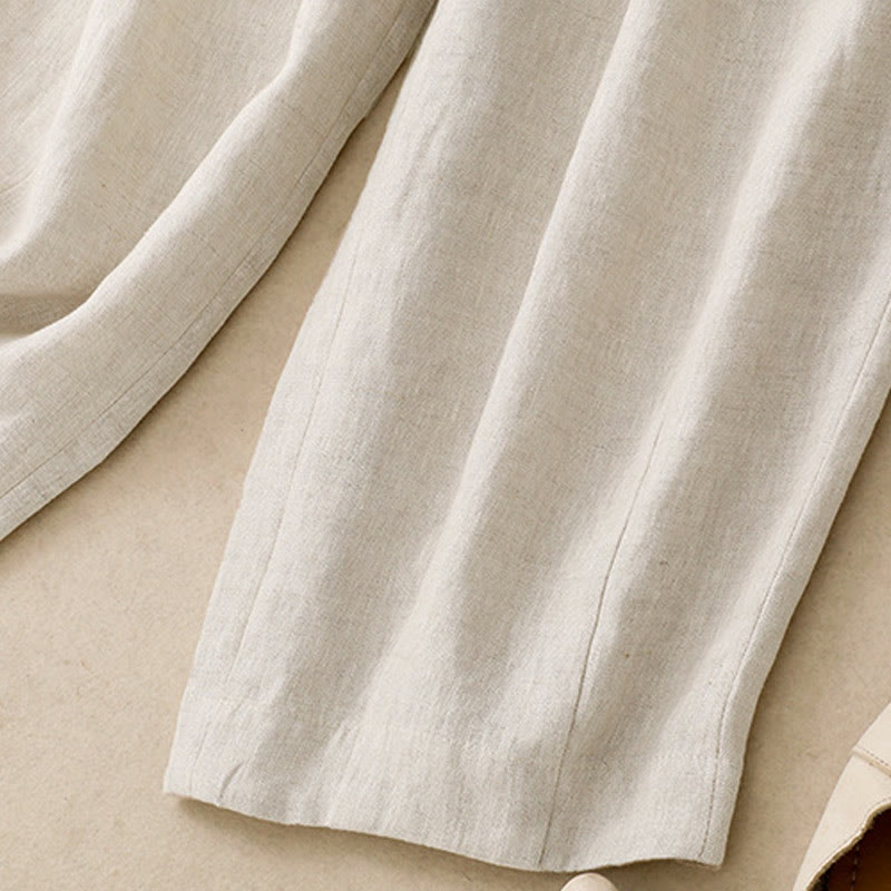Breathable Cotton Linen Tapered Meditation Harem Pants
