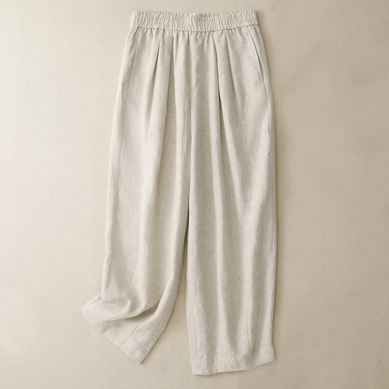 Breathable Cotton Linen Tapered Meditation Harem Pants