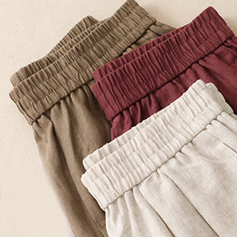 Breathable Cotton Linen Tapered Meditation Harem Pants
