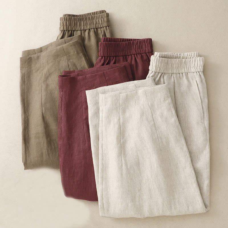 Breathable Cotton Linen Tapered Meditation Harem Pants