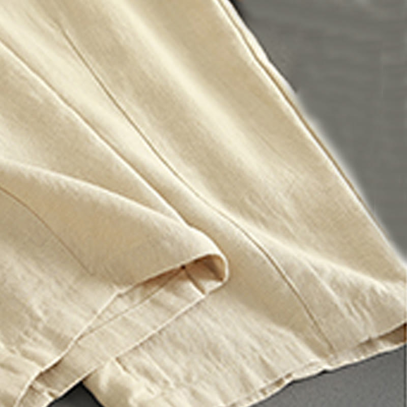 Linen High-Waist Straight-Leg Meditation Pants