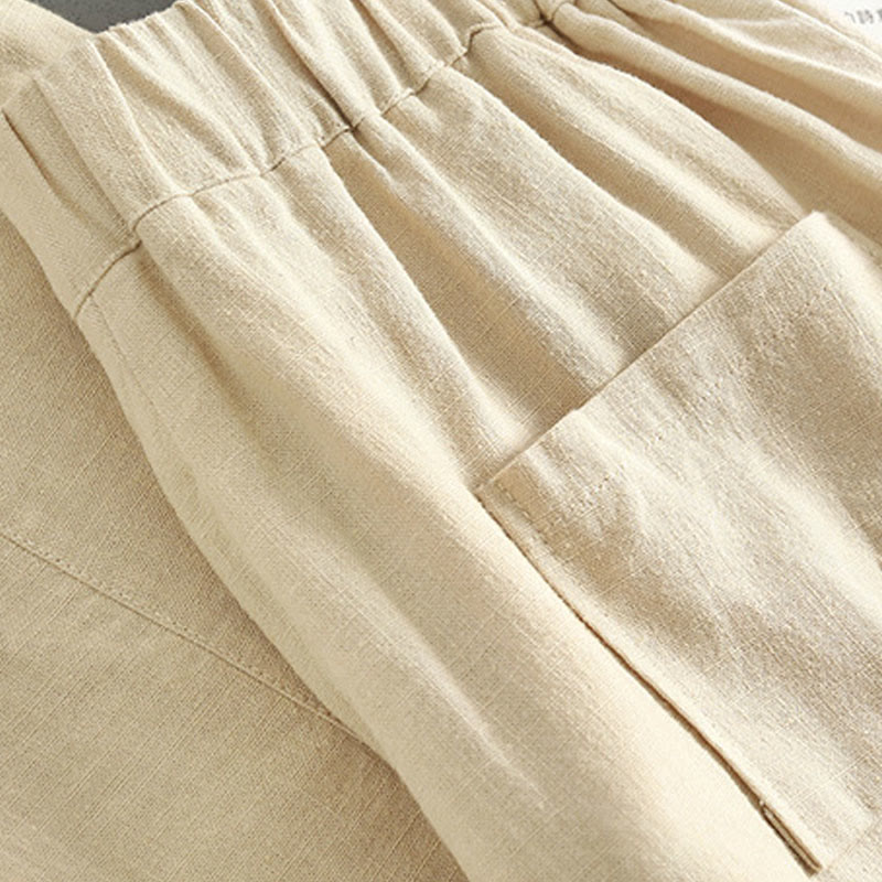 Linen High-Waist Straight-Leg Meditation Pants