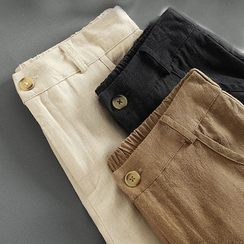 Linen High-Waist Straight-Leg Meditation Pants
