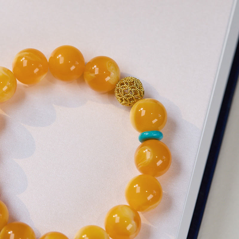 Multilayer Amber & Red Agate Wu Lou Gourd Bracelet: Anchor for Grounded Confidence