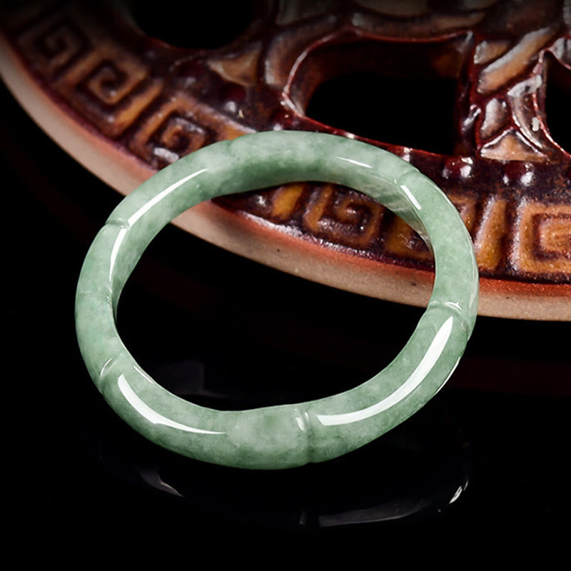 Natural Bamboo Design Jade Abundance Ring