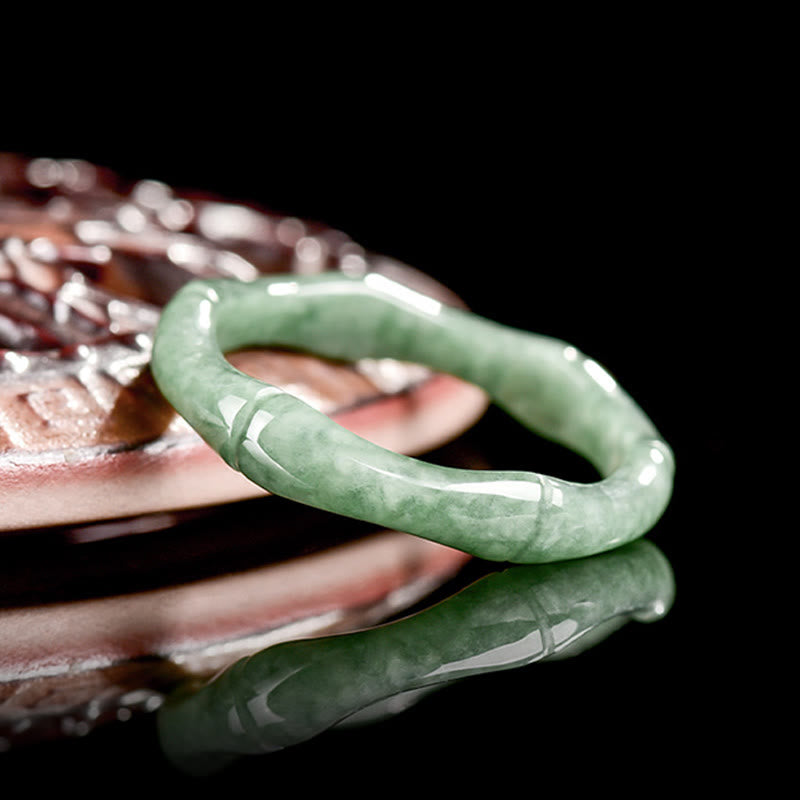 Natural Bamboo Design Jade Abundance Ring