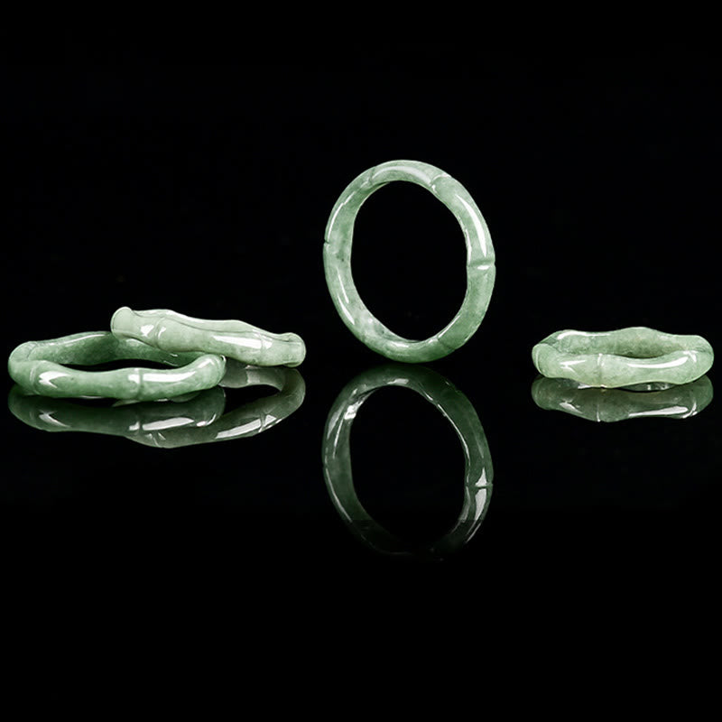 Natural Bamboo Design Jade Abundance Ring