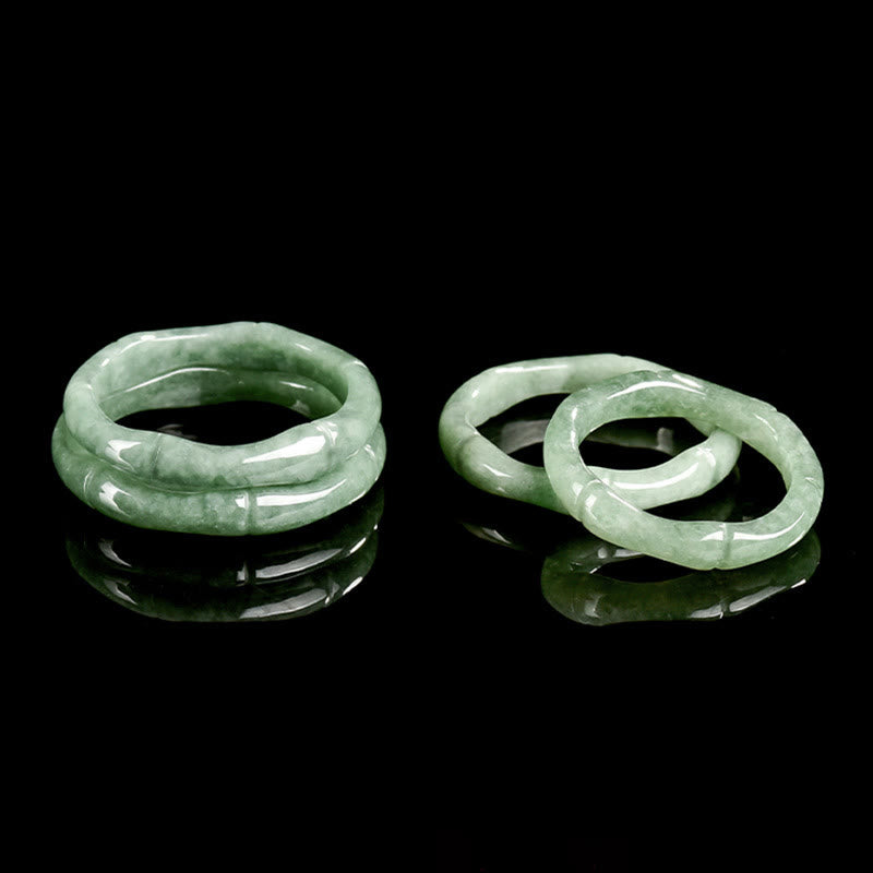 Natural Bamboo Design Jade Abundance Ring