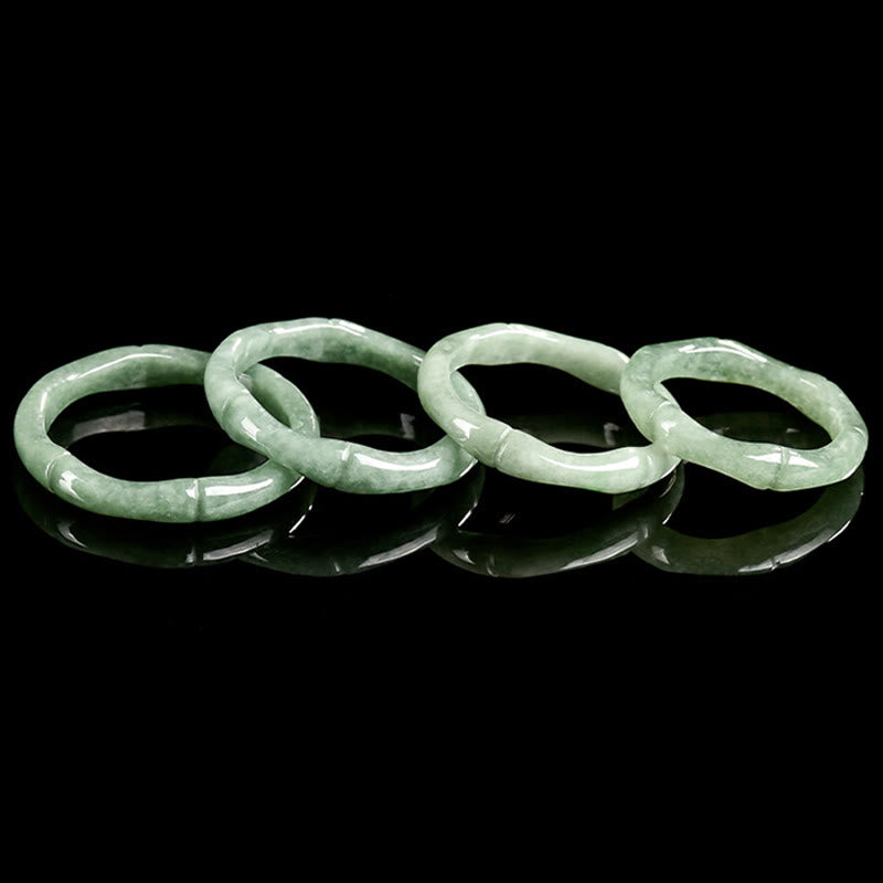Natural Bamboo Design Jade Abundance Ring