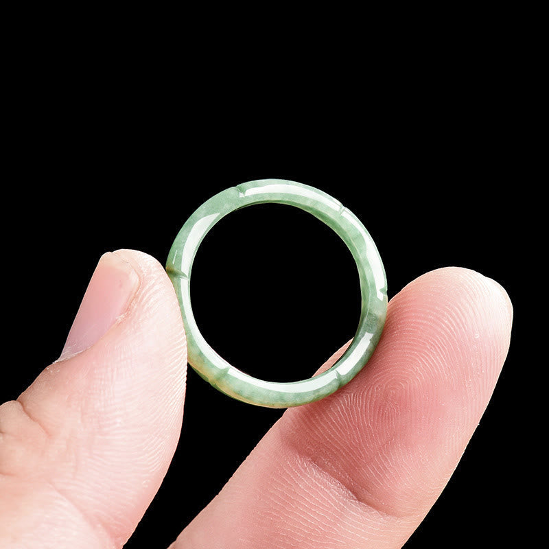 Natural Bamboo Design Jade Abundance Ring