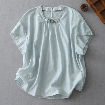 Tactile Cotton Beaded Crew Neck Mindful Shirt
