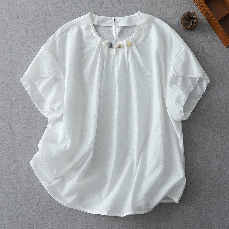 Tactile Cotton Beaded Crew Neck Mindful Shirt