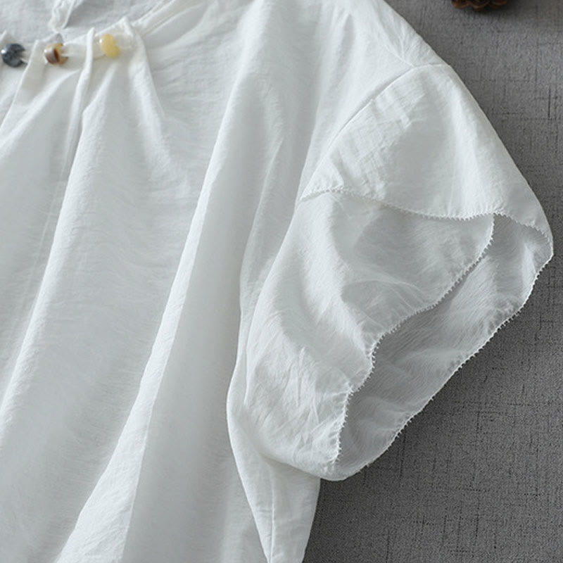 Tactile Cotton Beaded Crew Neck Mindful Shirt
