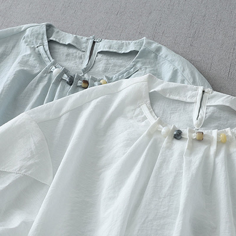 Tactile Cotton Beaded Crew Neck Mindful Shirt