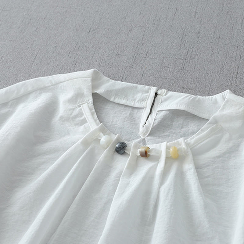Tactile Cotton Beaded Crew Neck Mindful Shirt
