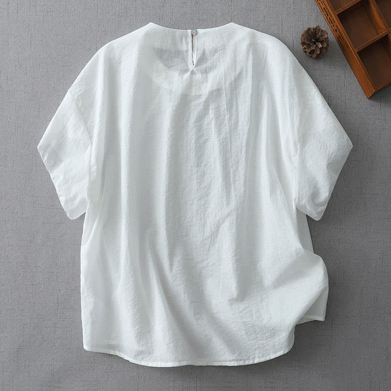 Tactile Cotton Beaded Crew Neck Mindful Shirt