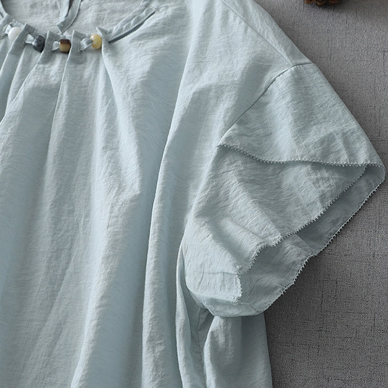 Tactile Cotton Beaded Crew Neck Mindful Shirt