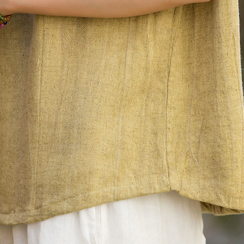 Breathable Linen Stand-Collar Mindful Vest
