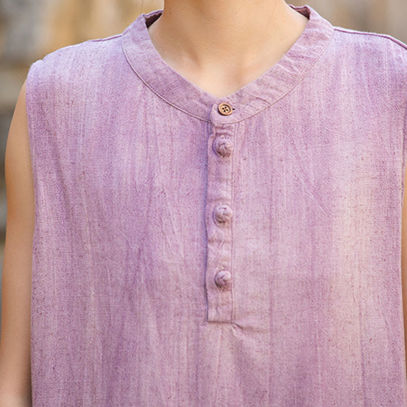 Breathable Linen Stand-Collar Mindful Vest
