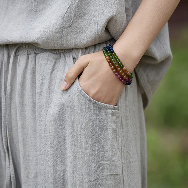 Casual Tie-Dye Women's Linen Wide Leg Pants With Pockets