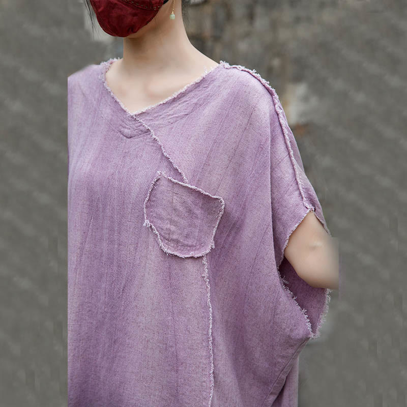 Breathable Linen V-Neck Mindful Movement T-Shirt