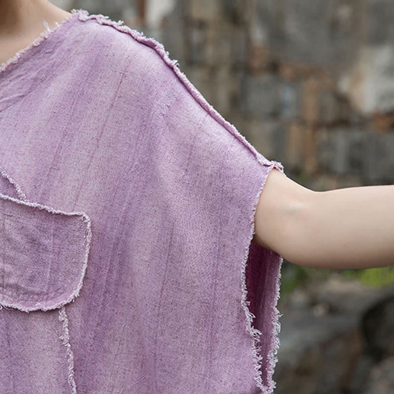 Breathable Linen V-Neck Mindful Movement T-Shirt