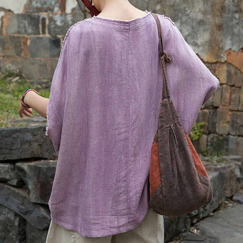 Breathable Linen V-Neck Mindful Movement T-Shirt