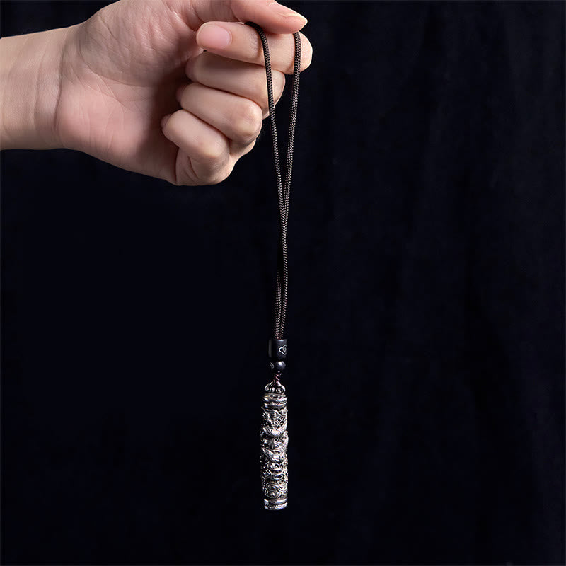 Copper Fu Character Dragon Pattern Balance Pendant Necklace