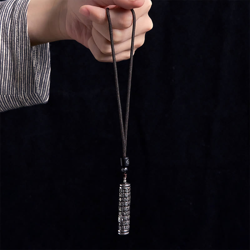 Copper Fu Character Dragon Pattern Balance Pendant Necklace