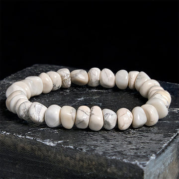 White Turquoise Irregular Blocks Courage Bracelet