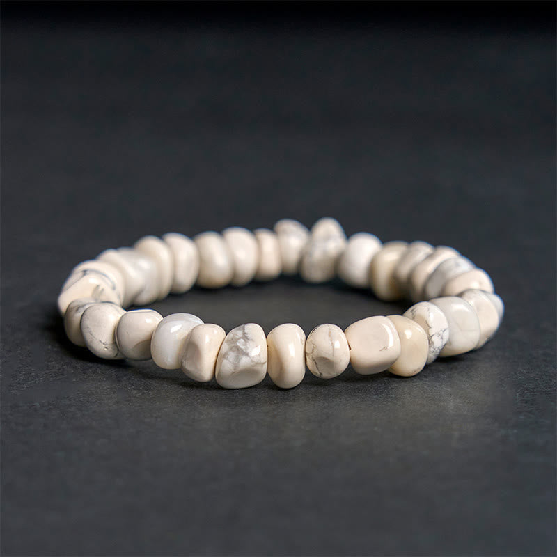 White Turquoise Irregular Blocks Courage Bracelet