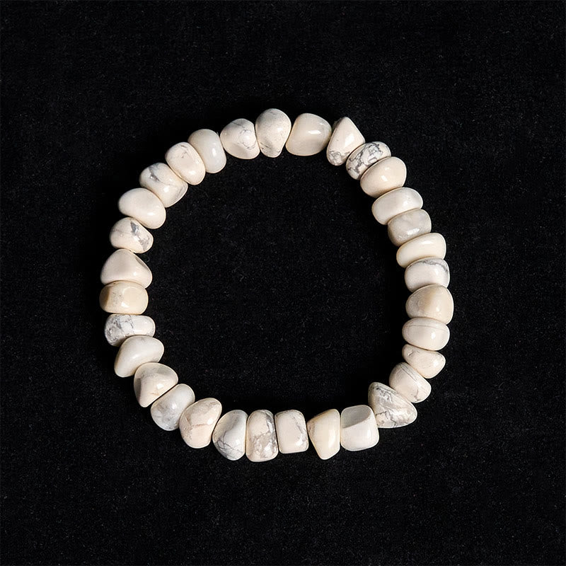 White Turquoise Irregular Blocks Courage Bracelet