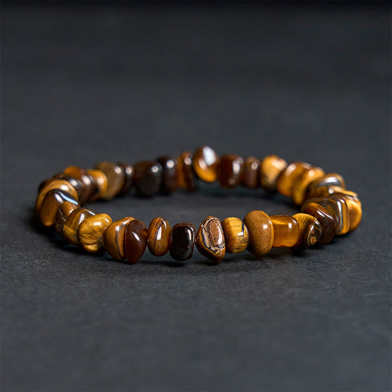 Tiger Eye Irregular Blocks Courage Bracelet
