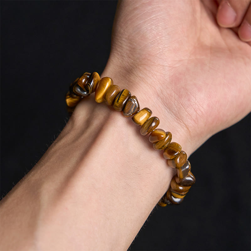 Tiger Eye Irregular Blocks Courage Bracelet