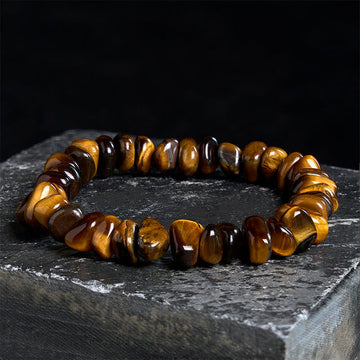 Tiger Eye Irregular Blocks Courage Bracelet