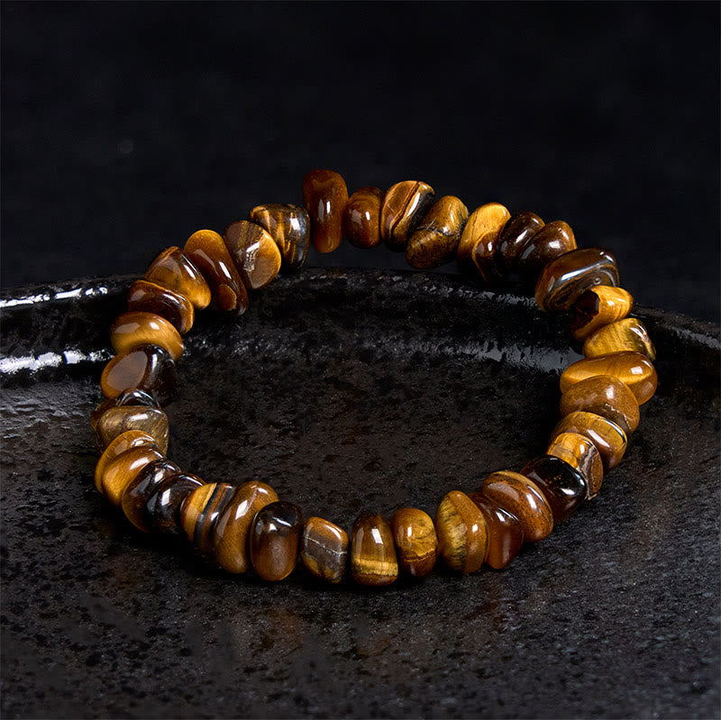 Tiger Eye Irregular Blocks Courage Bracelet